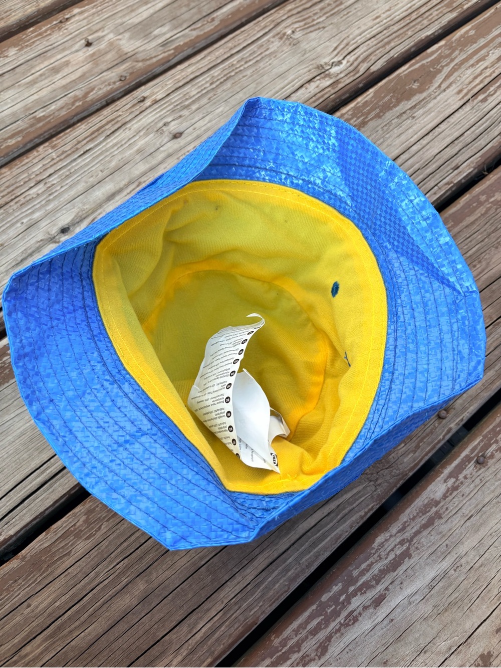 IKEA KNORVA FRAKTA Bucket Hat Blue/Yellow - Picture 3 of 4